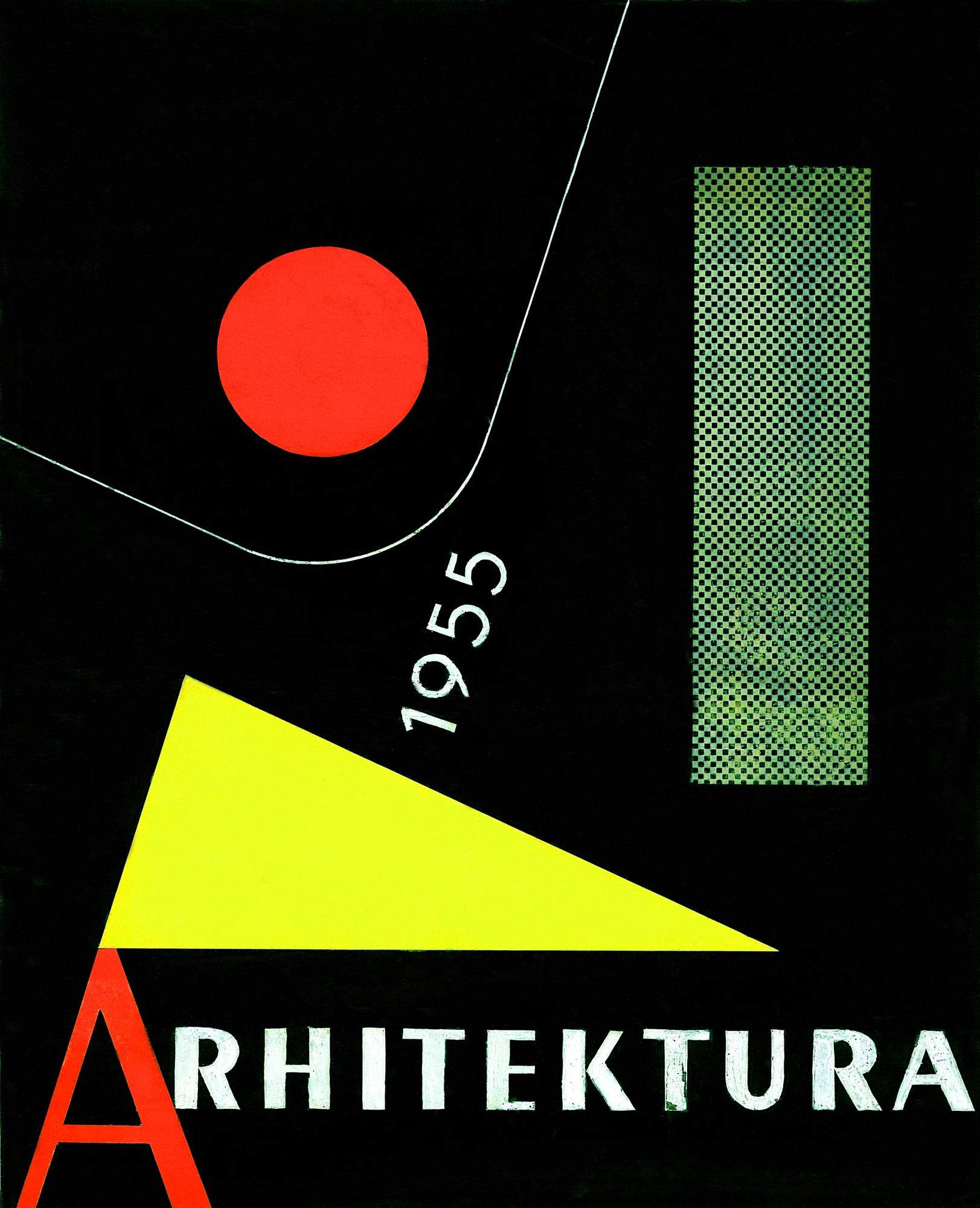 Aleksandar Srnec Draft Cover Design for Arhitektura Magazine 1955 collage tempera cardboard 300 x 242 mm Marinko Sudac Collection